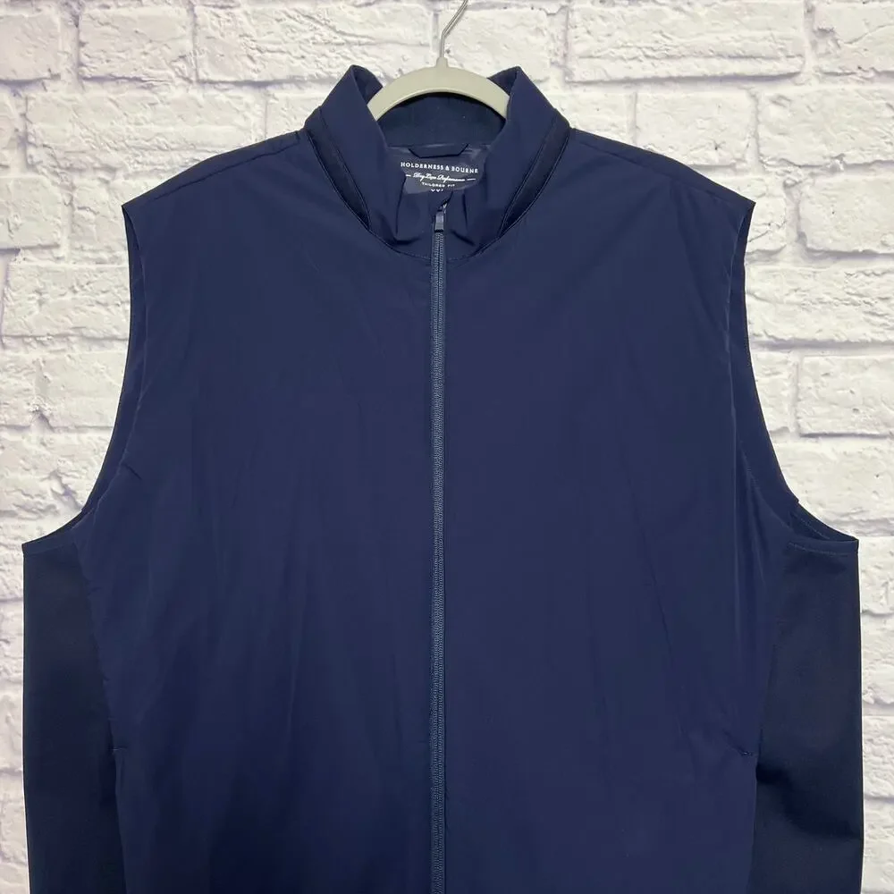 Holderness & Bourne King Vest MENS XXL Blue Featherweight Insulated Zip Golf